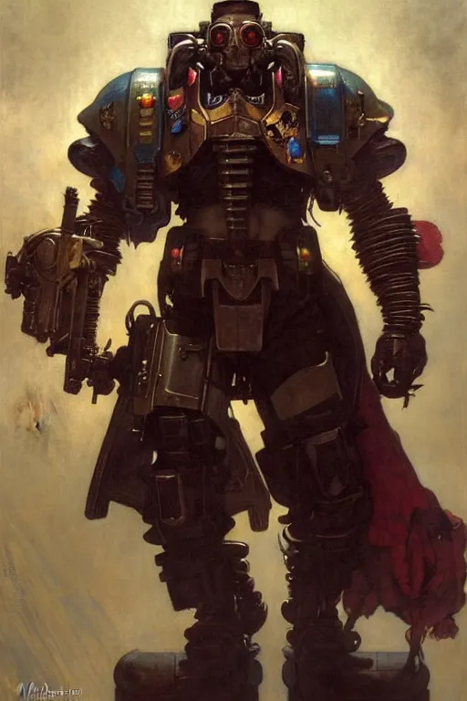 Image similar to full character portrait max mad cyberpunk warhammer 4 0 k, medic sapper not the pietra character design, painting by gaston bussiere, katsuya terada, wyeth, greg rutkowski, craig mullins, ( ( ( ( ( vermeer ) ) ) ) ), frank frazetta, mucha, tom of finland, trending on artstation