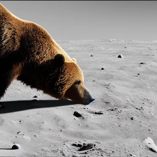 Image similar to a bear on the moon, photorealistic, ultra detailed, 8 k