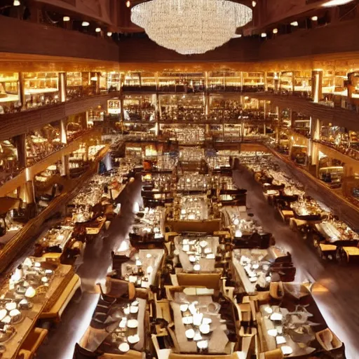Image similar to interior view of the world's largest restaurant with the tallest ceilings