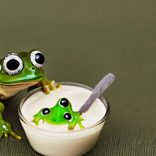 Image similar to frog in yogurt