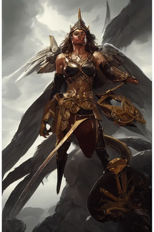 Image similar to amazon valkyrie athena, d & d, fantasy, portrait, highly detailed, headshot, digital painting, trending on artstation, concept art, sharp focus, illustration, art by artgerm and greg rutkowski and magali villeneuve