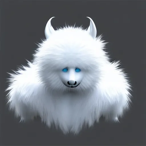 Prompt: a white fur monster, photo, realistic