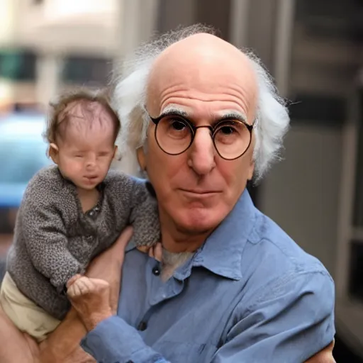 Image similar to larry david is a baby