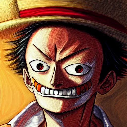 Image similar to symmetry!! luffy, intricate, elegant, highly detailed, my rendition, digital painting, artstation, concept art, smooth, sharp focus, illustration, art by lightbox라이트박스 and iaki