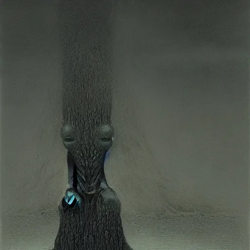 Image similar to depression as monster by zdzisław beksiński