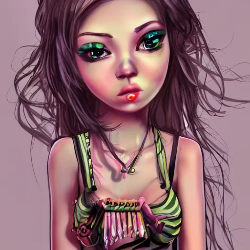 Prompt: pretty girl, band girl, alt - girl, highly detailed, digital art, trending on art station