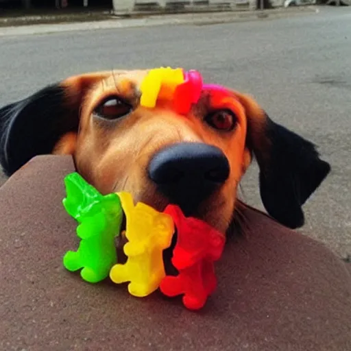 Image similar to dog made of gummy