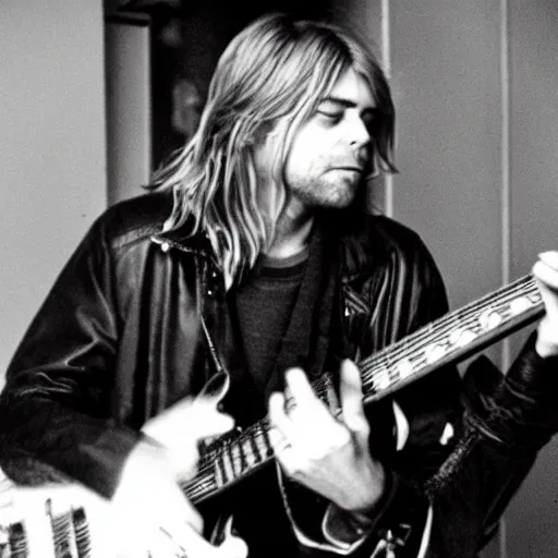 Prompt: kurt cobain does the laudry, high quality photo,