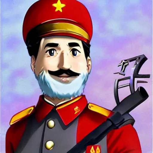 Prompt: kawaii moe stalin