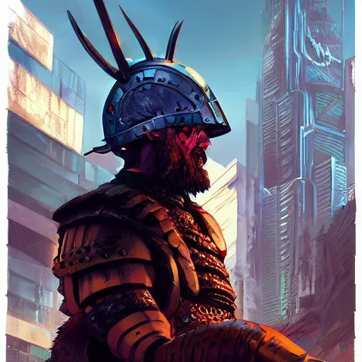 Image similar to cyberpunk viking helmet mask warrior goddess robot ninja fantasy, art gta 5 cover, official fanart behance hd artstation by jesper ejsing, by rhads, makoto shinkai and lois van baarle, ilya kuvshinov, ossdraws