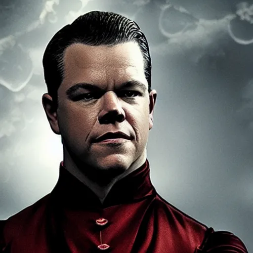 Image similar to Matt Damon as Dracula