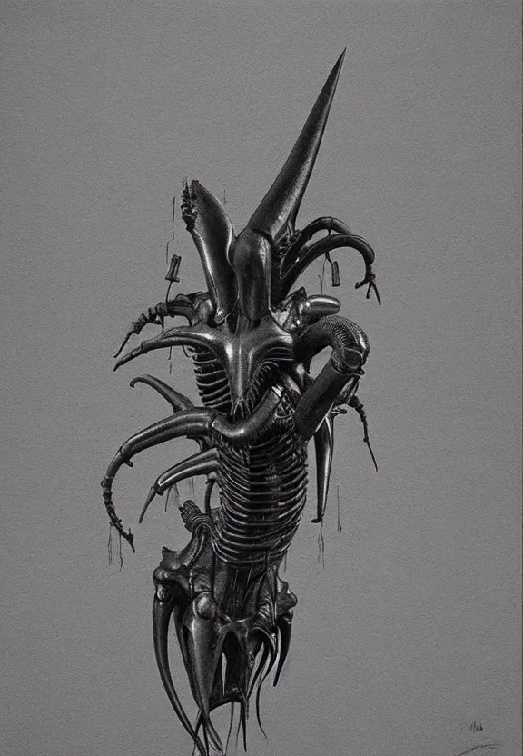 Image similar to one famous person, simple, simplicity, subgenius, x - day, weird stuff, occult stuff, knives, giger ’ s xenomorph, illuminati, muted colors, hyperrealism, studio lighting