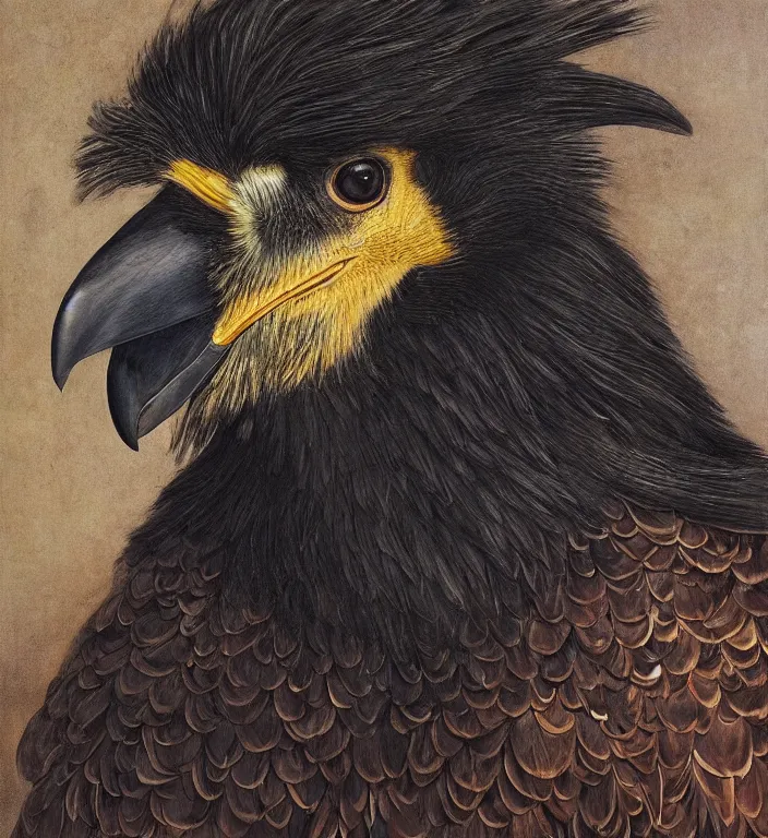 Image similar to a breathtakingly stunningly beautifully highly detailed portrait of a majestic raven, by rosetti and devinci and michael cheval and sidney cooper and turner, 4 k