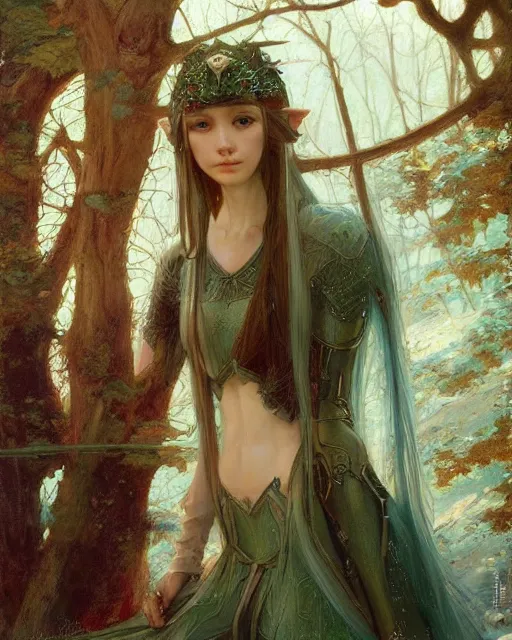 Prompt: a beautiful elf princess, oil painting, by Edgar Maxence and Ross Tran and Michael Whelan