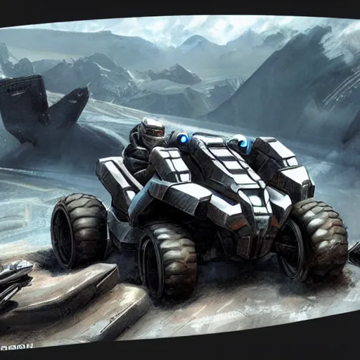 Prompt: concept art for atv vehicles in the upcoming halo game - n 4