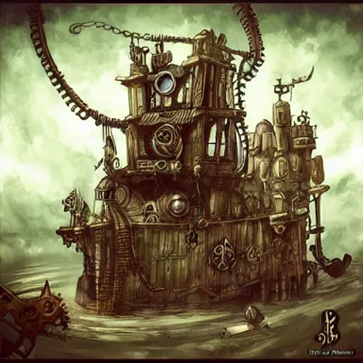 Image similar to Steampunk City places i wish were real pirate fashion nekclace clothing gothic fantasy artwork concept art