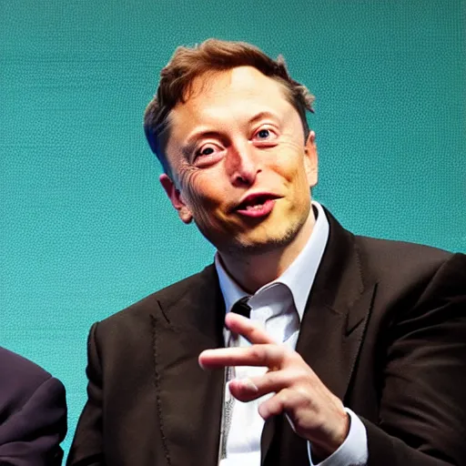 Prompt: bill gates and elon musk battle with swords