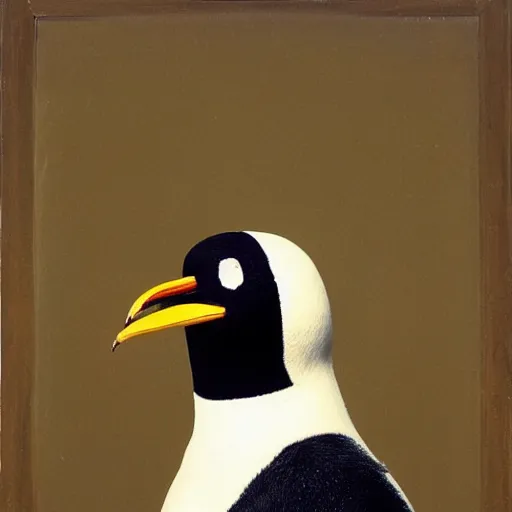 Image similar to portrait photo of Pingu the penguin made from everyday 3d objects, Perfect beak, extremely high details, realistic, by Giuseppe Arcimboldo, Edward Hopper, Rene Margitte