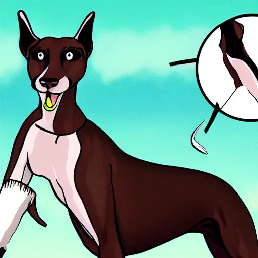 Prompt: a greyhound in an anime