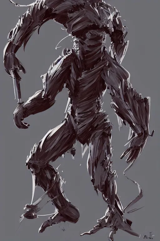 Prompt: full body monster concept art, humanoid form, insect based, digital art, in the style of ben lol, brian sum, ramil sunga, herbert lowis, furio tedesschi, christopher cao, frederic daoust, joe botardo, artstation, pinterest, deviantart, photoshop