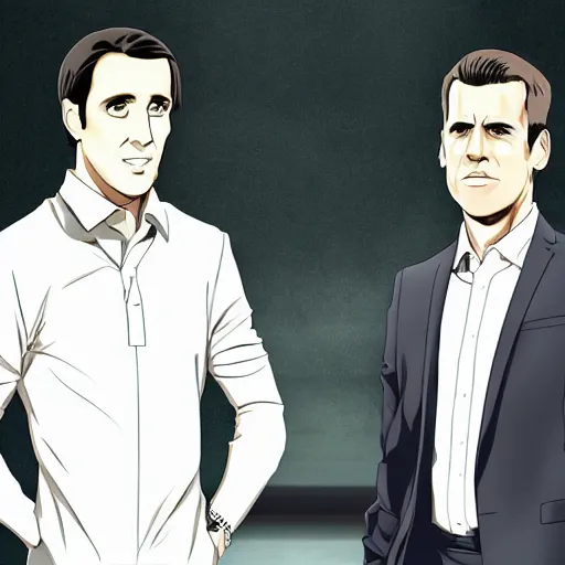 Image similar to gary neville and jamie carragher anime