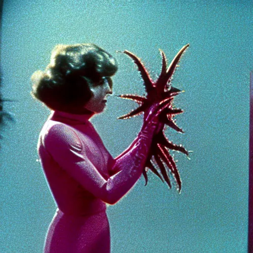 Image similar to a filmstill of pulgasari, kaiju starfish, in the style of suspiria ( 1 9 7 7 )