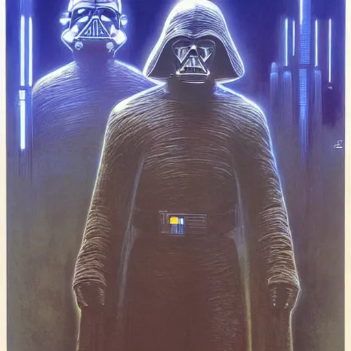 Prompt: star wars retro poster by beksinski