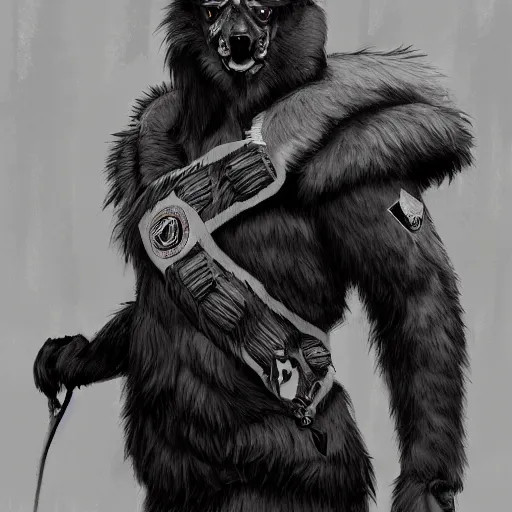 Image similar to a humanoid german shepherd beast - man posing as a eagle scout, highly detailed, digital painting, artstation, concept art, smooth, sharp focus, illustration, art by wlop