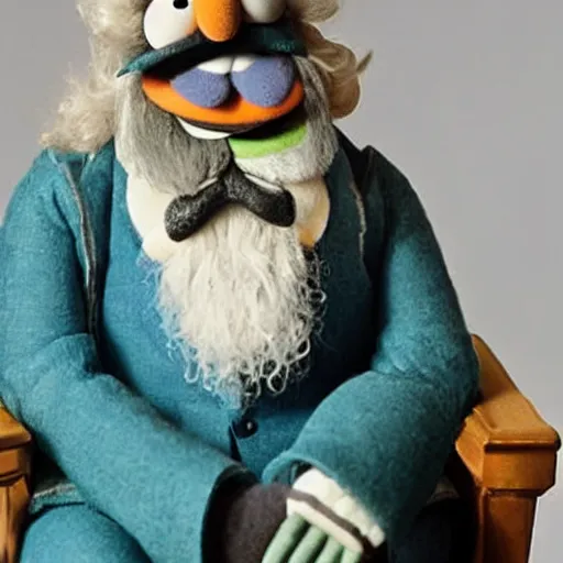 Image similar to karl marx as a muppet, in the muppet show