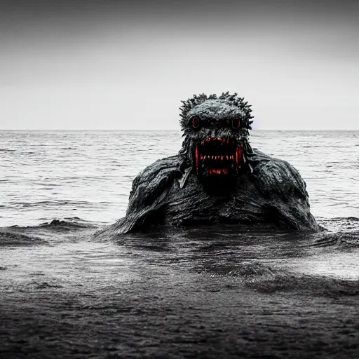 Image similar to monster emerging from sea surface, 5 5 mm