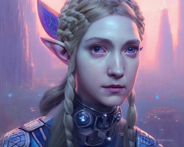 Prompt: highly detailed portrait of princess zelda, in detroit : become human, stephen bliss, unreal engine, fantasy art by greg rutkowski, loish, rhads, ferdinand knab, makoto shinkai and lois van baarle, ilya kuvshinov, rossdraws, tom bagshaw, global illumination, radiant light, detailed and intricate environment