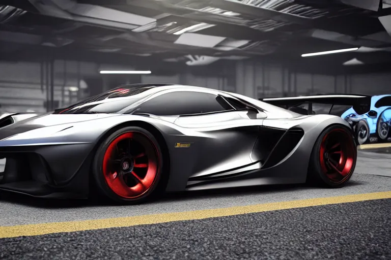 Image similar to photo wallpaper sport car gran turismo 7 forza horizon need for speed fast and furious 5 unreal engine supercar hypercar game concept car octane render, 4 khd 2 0 2 2 3 d cgi rtx style chrome reflexion global illumination ray tracing hdr arstation pixar and disney unreal