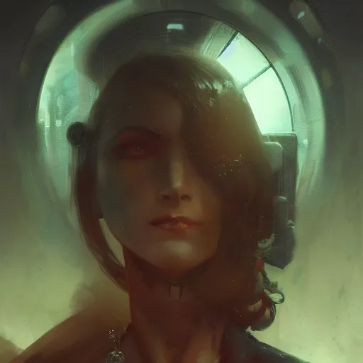 Image similar to femme fatale, beautiful young woman, 1 9 2 0 s, cyberpunk, high detail, dramatic light, digital art, dark, painted by seb mckinnon and greg rutkowski, trending on artstation