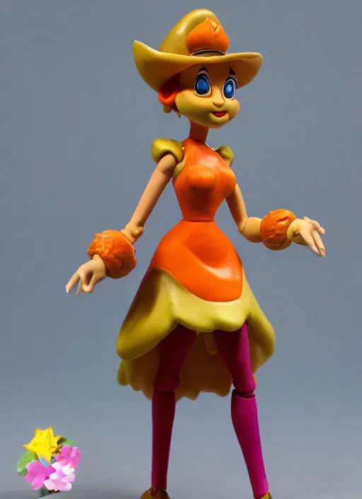 Prompt: claymation figure of princess peach