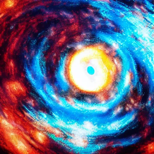 Image similar to black hole, impressionist, two colors