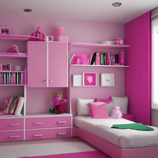 Prompt: 2000's picture of dark classic pink girls room flash photo