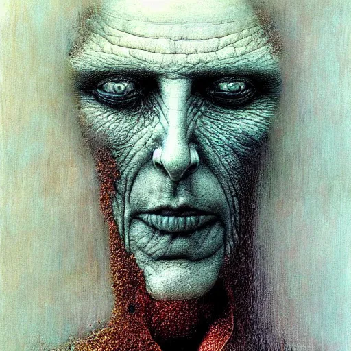 Image similar to the sandman by neil gaiman painted by beksinski, highly detailed