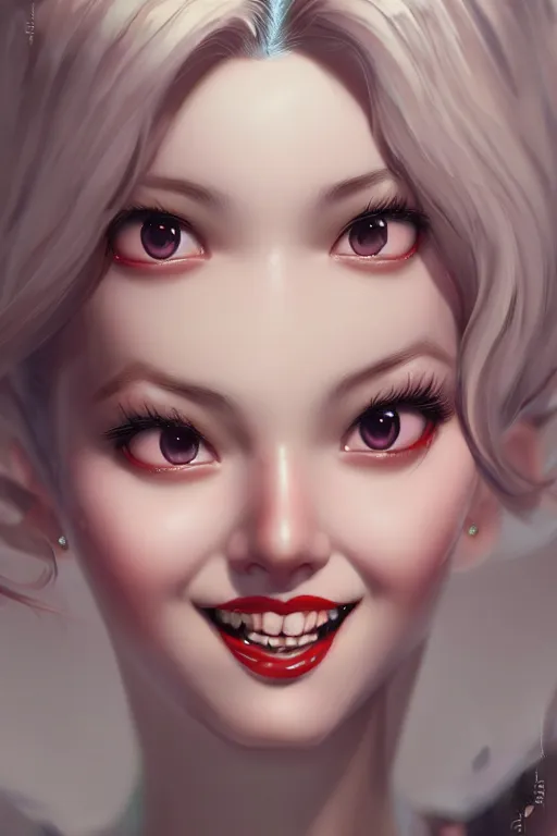 Prompt: a pin up and beautiful fashion and dreamlke girl, charming smile, by artgerm lau, & jeehyung lee & wlop, hyperdetailed, 8 k realistic, symmetrical, frostbite 3 engine, cryengine, dof, trending on artstation, trending on deviantart