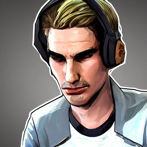 Image similar to XQC as a GTA character in a loading screen