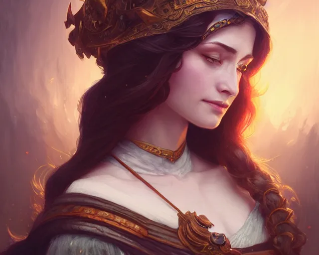 Image similar to photography of deirdre sullivan - beeman, deep focus, d & d, fantasy, intricate, elegant, highly detailed, digital painting, artstation, concept art, matte, sharp focus, illustration, hearthstone, art by artgerm and greg rutkowski and alphonse mucha