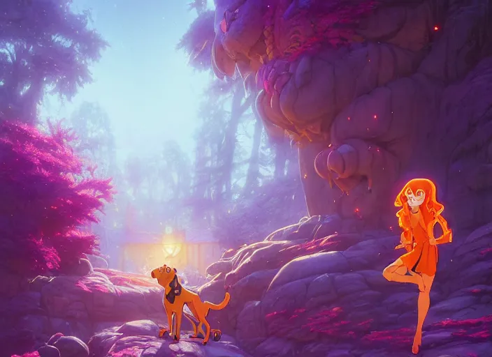 Prompt: highly detailed portrait of scooby doo, in no game no life, stephen bliss, 8 k, unreal engine, fantasy art by greg rutkowski, loish, rhads, ferdinand knab, makoto shinkai and lois van baarle, ilya kuvshinov, rossdraws, tom bagshaw, global illumination, radiant light, detailed and intricate environment