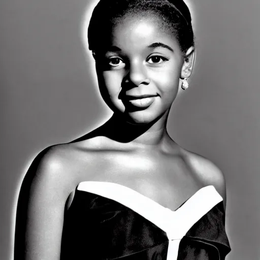 Image similar to black and white photo of a beautiful and elegant 1 9 6 5 young black actress