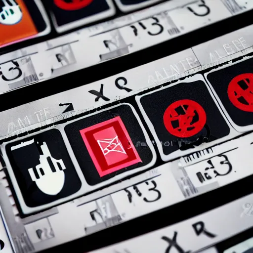 Prompt: a wide angle filmic polaroid photo of tickets printing from a ticket machine with symbols, vector graphic design of airline data that read “ to the metaverse ” in bold text, alien ar code and e - ink display, highly detailed, no noise, coherent text english characters