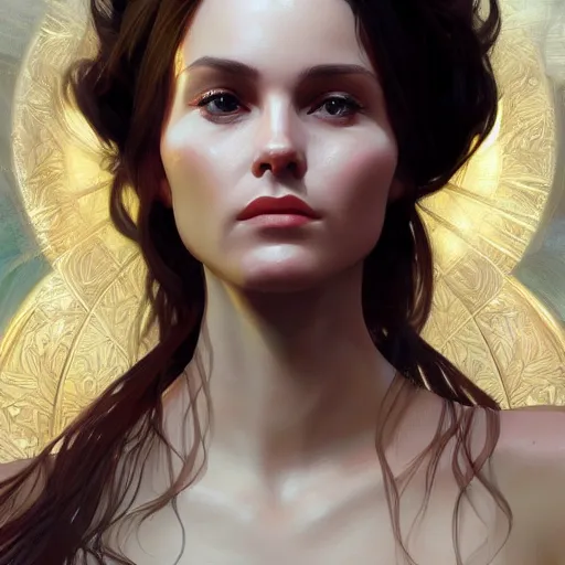 Prompt: a beautiful face of a woman, highly detailed, digital painting, artstation, concept art, sharp focus, unreal engine 5, art by alex ross, alphonse mucha