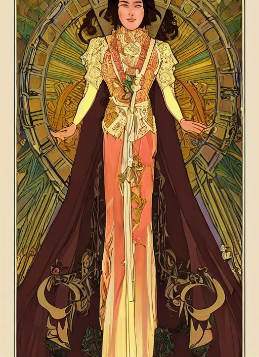 Image similar to well - lit art nouveau portrait of queen sirikrit of thailand, winatural lighting, path traced, real face, thai elegant traditional costume, highly detailed, high quality, cartoon, digital painting, by don bluth and ross tran and studio ghibli and alphonse mucha