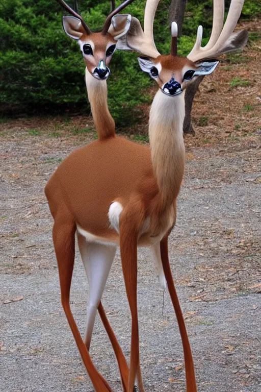 Image similar to an anthropomorphic deer gerenuk hybrid, fursuit!!!!!!!! cosplay