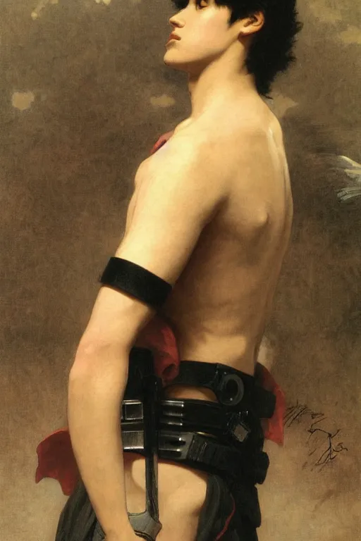 Image similar to portrait of a kamen rider rx, majestic, solemn, by bouguereau