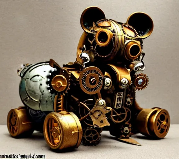 Image similar to steampunk ferret - shaped mech, steampunk steam - powered bioshock - inspired ferret - shaped mechanical animal