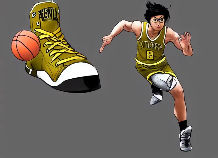 Prompt: basketball sneakers concept of amadeus cho, trending on artstation, smooth, sharp focus