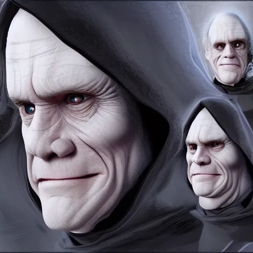 Prompt: Jim Carrey is Emperor Palpatine, hyperdetailed, artstation, cgsociety, 8k